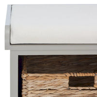 SAFAVIEH Euphemia Banc de rangement tressé marron - 33,5 x 16,1 x 19,9 - 34Lx16Px20H