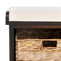 SAFAVIEH Euphemia Banc de rangement tressé marron - 33,5 x 16,1 x 19,9 - 34Lx16Px20H