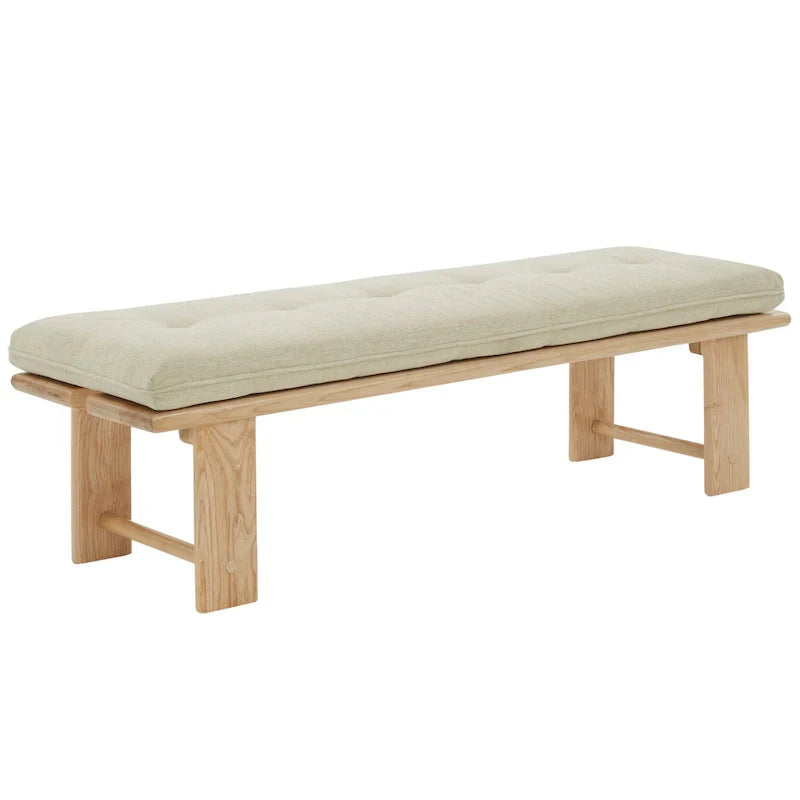 SAFAVIEH Couture Rasema banc moderne à coussin - 60.8 In. W x 18.9 In. D x 18.1 In. H - 61Wx19Dx18H