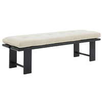 SAFAVIEH Couture Rasema banc moderne à coussin - 60.8 In. W x 18.9 In. D x 18.1 In. H - 61Wx19Dx18H