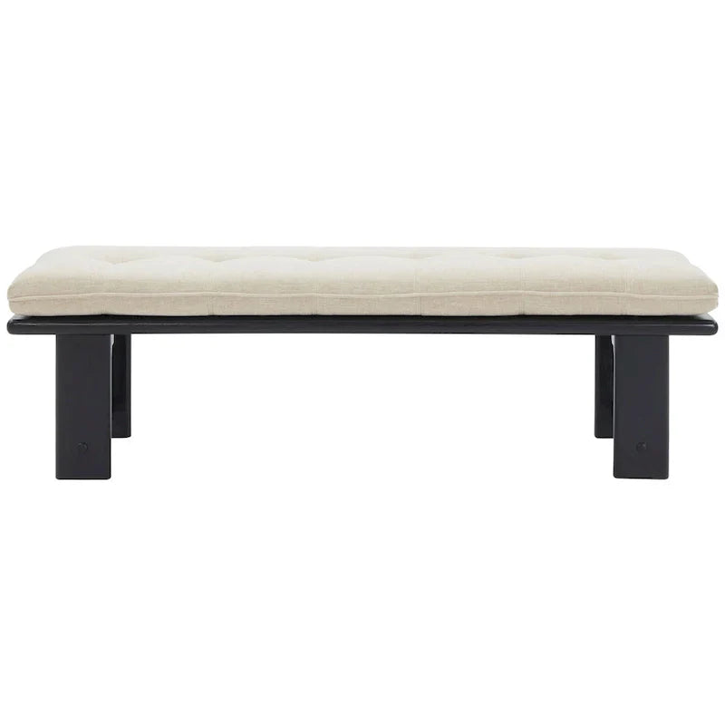 SAFAVIEH Couture Rasema banc moderne à coussin - 60.8 In. W x 18.9 In. D x 18.1 In. H - 61Wx19Dx18H