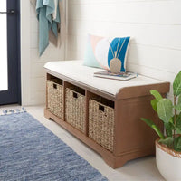 SAFAVIEH Eola Banc de rangement gris/blanc - 47 x 16,1 x 19,9 - 47Wx16Px20H