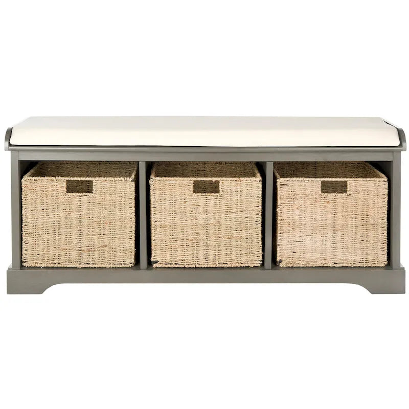 SAFAVIEH Eola Banc de rangement gris/blanc - 47 x 16,1 x 19,9 - 47Wx16Px20H