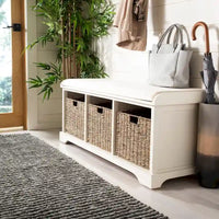 SAFAVIEH Eola Banc de rangement gris/blanc - 47 x 16,1 x 19,9 - 47Wx16Px20H