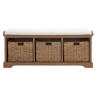 SAFAVIEH Eola Banc de rangement gris/blanc - 47 x 16,1 x 19,9 - 47Wx16Px20H