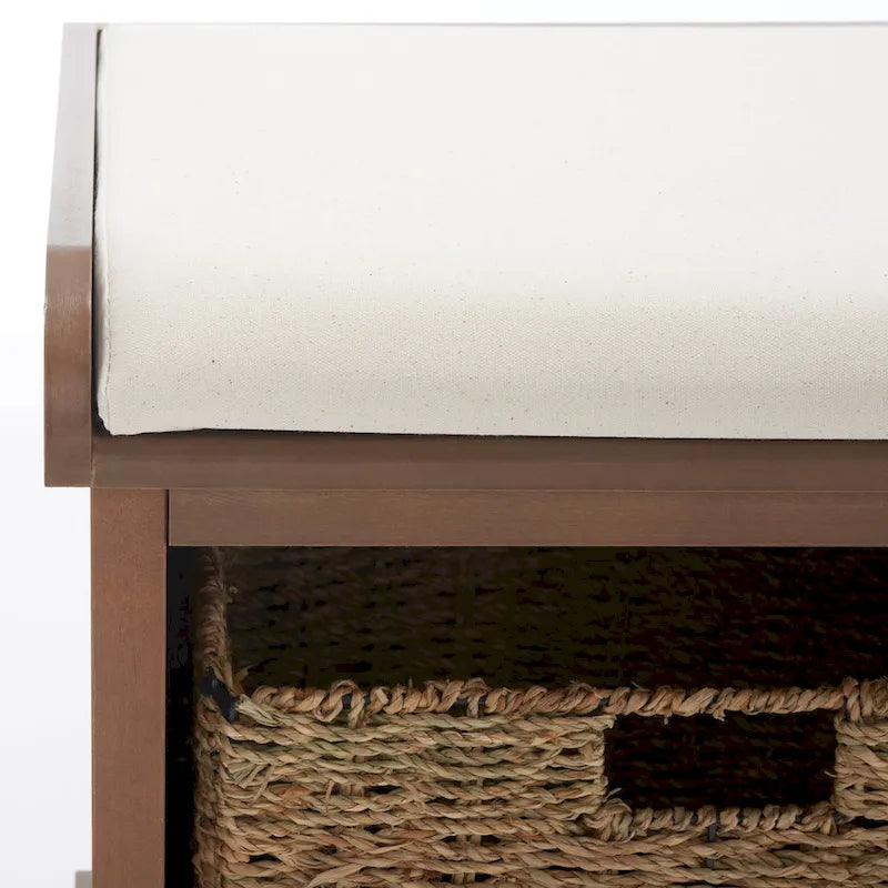 SAFAVIEH Eola Banc de rangement gris/blanc - 47 x 16,1 x 19,9 - 47Wx16Px20H