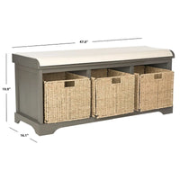 SAFAVIEH Eola Banc de rangement gris/blanc - 47 x 16,1 x 19,9 - 47Wx16Px20H