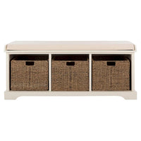 SAFAVIEH Eola Banc de rangement gris/blanc - 47 x 16,1 x 19,9 - 47Wx16Px20H