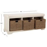 SAFAVIEH Eola Banc de rangement gris/blanc - 47 x 16,1 x 19,9 - 47Wx16Px20H