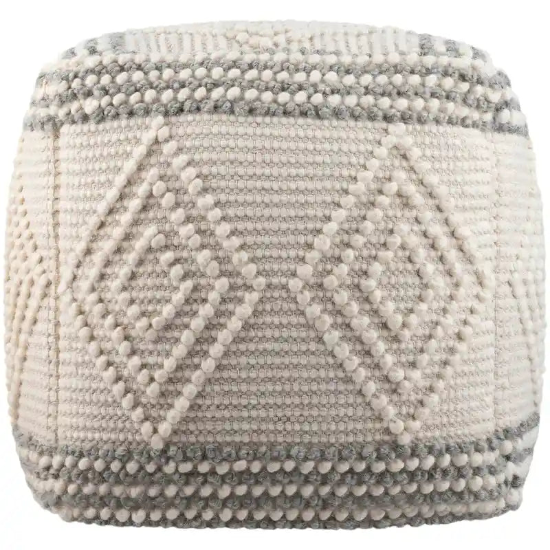 Freya pouf cube bohème tissé main de 18 pouces
