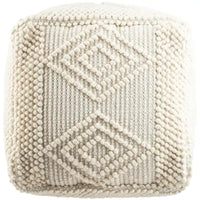 Freya pouf cube bohème tissé main de 18 pouces