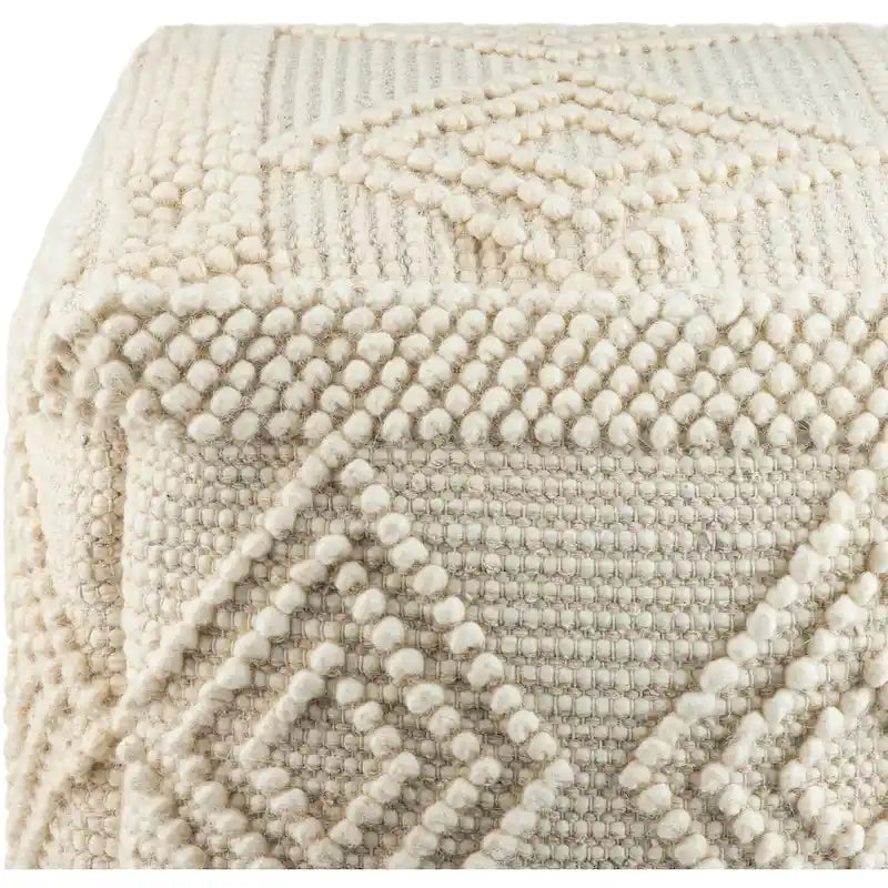 Freya pouf cube bohème tissé main de 18 pouces