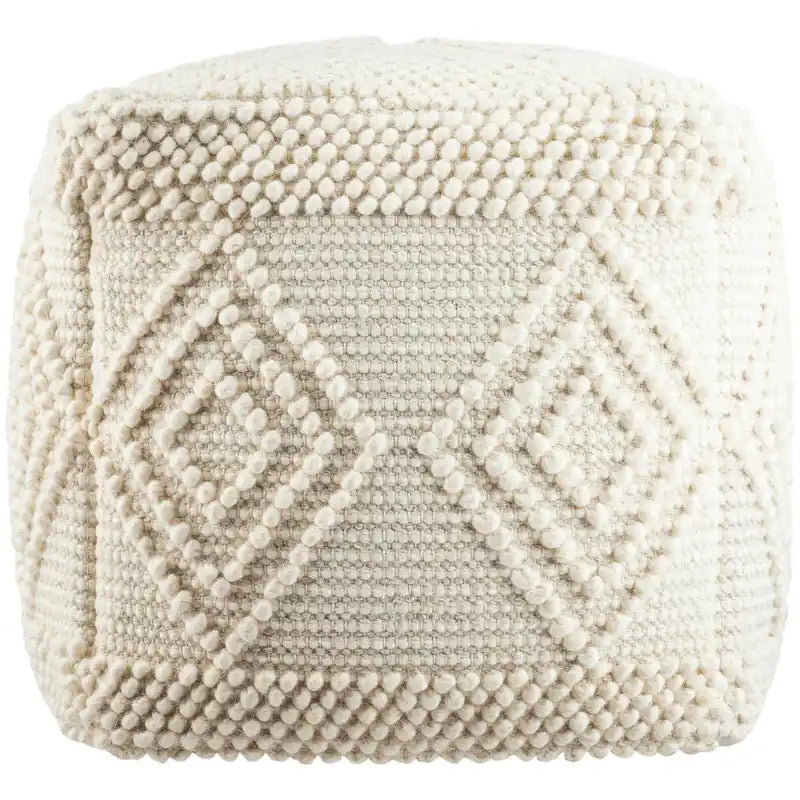 Freya pouf cube bohème tissé main de 18 pouces