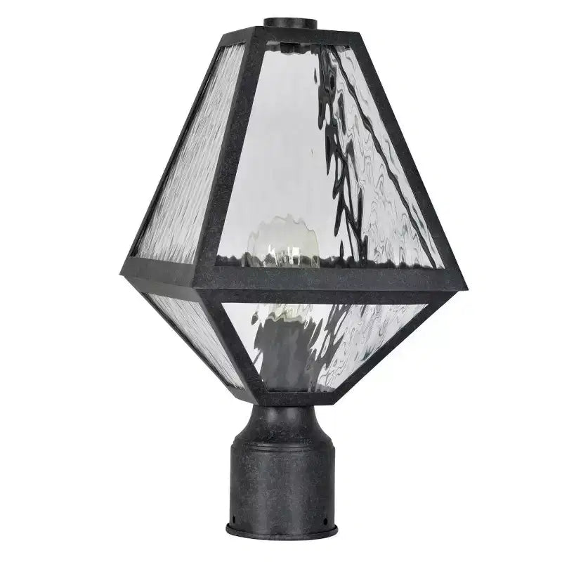 Crystorama Lighting Glacier Lampadaire 1 lumière Noir charbon de bois