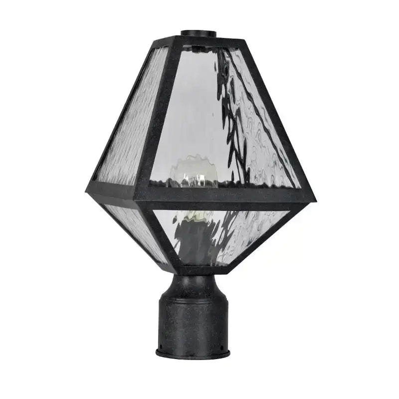 Crystorama Lighting Glacier Lampadaire 1 lumière Noir charbon de bois