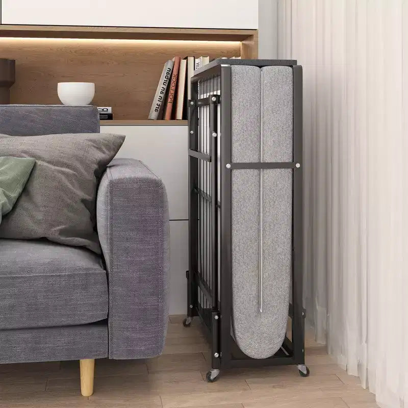 Lit pliant avec matelas, lits d'appoint portables avec 4 roulettes, matelas en mousse 4" et structure métallique, lit pliable peu encombrant pour chambre d'amis