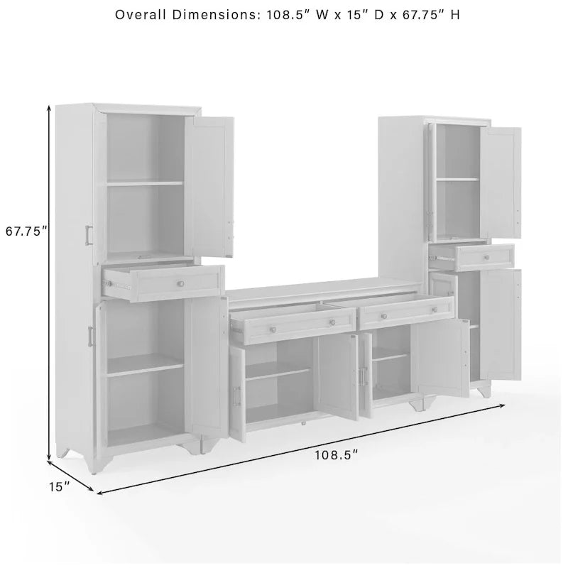 Ensemble buffet et garde-manger Crosley Tara 3 pièces - 15x108,5x67,75