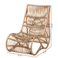 Genera Fauteuil de détente bohème moderne en rotin naturel