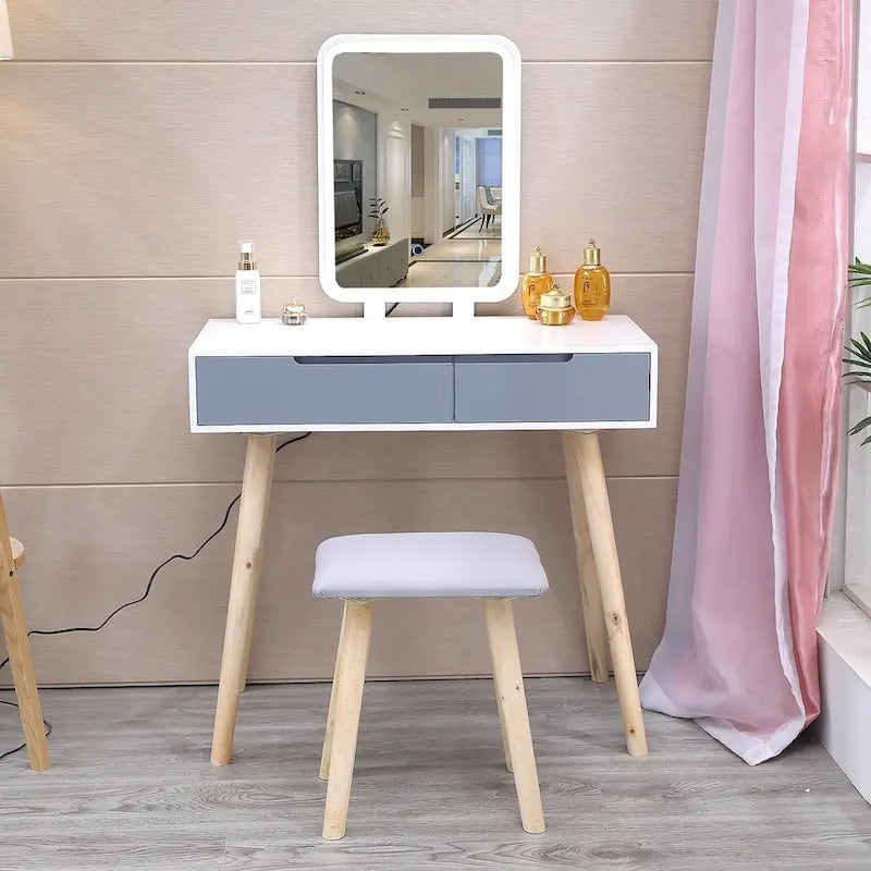 Ensemble de coiffeuse moderne avec miroir à luminosité réglable