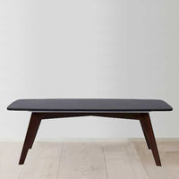 Table basse rectangulaire Faura 18 x 43.5 en marbre noir italien avec pieds en noyer