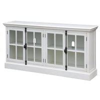 Meuble console média Coventry en chêne blanc à 4 portes - 72 x 17 x 36