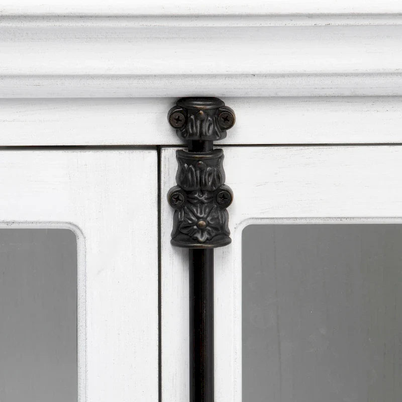 Meuble console média Coventry en chêne blanc à 4 portes - 72 x 17 x 36