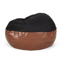 Ohnstad Pouf moderne 5 pieds bicolore en tissu et similicuir par Christopher Knight Home