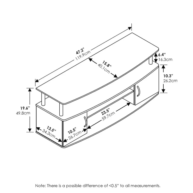 Grand meuble multimédia Furinno JAYA pour TV jusqu'à 55 pouces