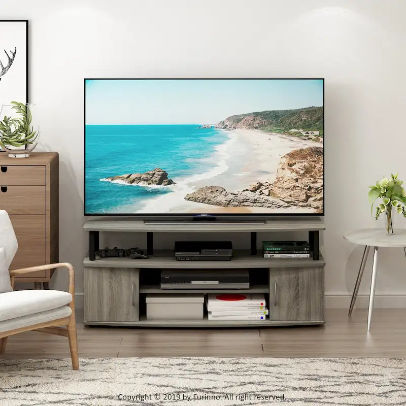 Grand meuble multimédia Furinno JAYA pour TV jusqu'à 55 pouces