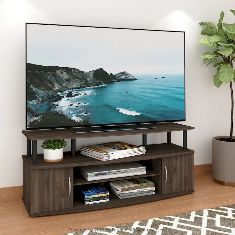 Grand meuble multimédia Furinno JAYA pour TV jusqu'à 55 pouces