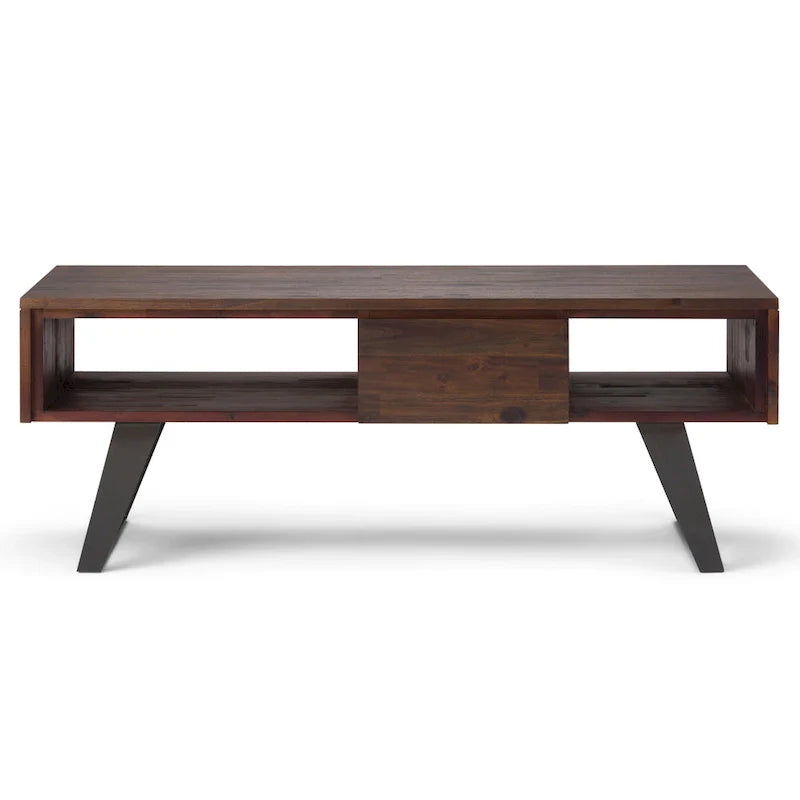 Table basse rectangulaire moderne en bois massif et métal WYNDENHALL Mitchell de 48 pouces de large - 48 L x 22 P x 18 H