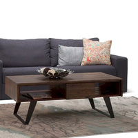 Table basse rectangulaire moderne en bois massif et métal WYNDENHALL Mitchell de 48 pouces de large - 48 L x 22 P x 18 H