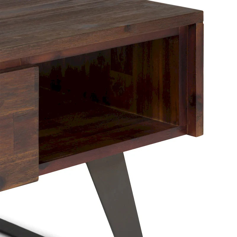 Table basse rectangulaire moderne en bois massif et métal WYNDENHALL Mitchell de 48 pouces de large - 48 L x 22 P x 18 H