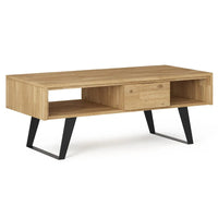 Table basse rectangulaire moderne en bois massif et métal WYNDENHALL Mitchell de 48 pouces de large - 48 L x 22 P x 18 H