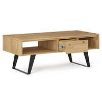 Table basse rectangulaire moderne en bois massif et métal WYNDENHALL Mitchell de 48 pouces de large - 48 L x 22 P x 18 H