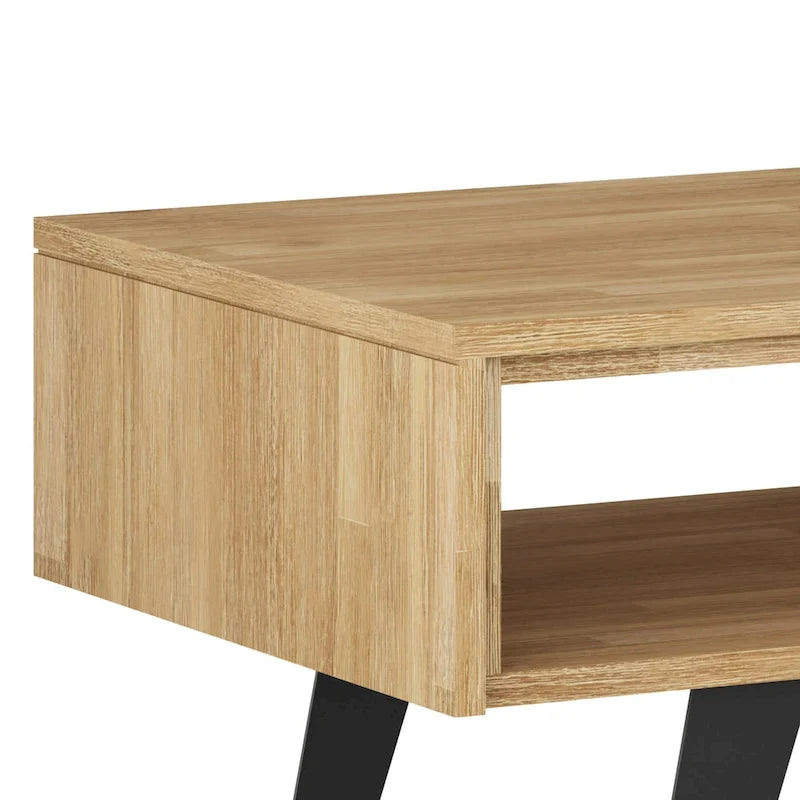 Table basse rectangulaire moderne en bois massif et métal WYNDENHALL Mitchell de 48 pouces de large - 48 L x 22 P x 18 H