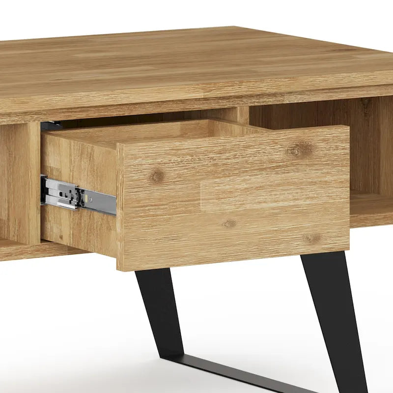 Table basse rectangulaire moderne en bois massif et métal WYNDENHALL Mitchell de 48 pouces de large - 48 L x 22 P x 18 H