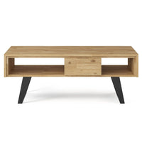 Table basse rectangulaire moderne en bois massif et métal WYNDENHALL Mitchell de 48 pouces de large - 48 L x 22 P x 18 H
