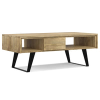 Table basse rectangulaire moderne en bois massif et métal WYNDENHALL Mitchell de 48 pouces de large - 48 L x 22 P x 18 H