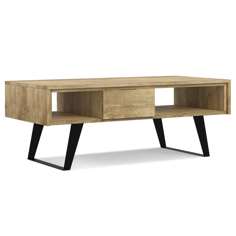 Table basse rectangulaire moderne en bois massif et métal WYNDENHALL Mitchell de 48 pouces de large - 48 L x 22 P x 18 H