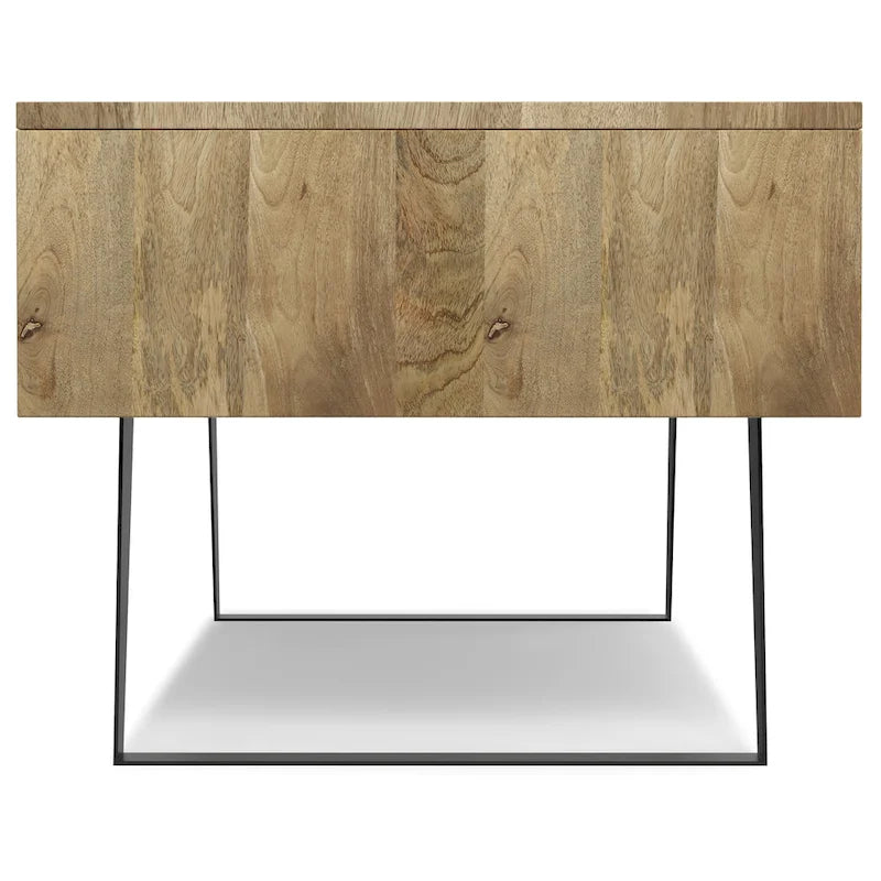Table basse rectangulaire moderne en bois massif et métal WYNDENHALL Mitchell de 48 pouces de large - 48 L x 22 P x 18 H