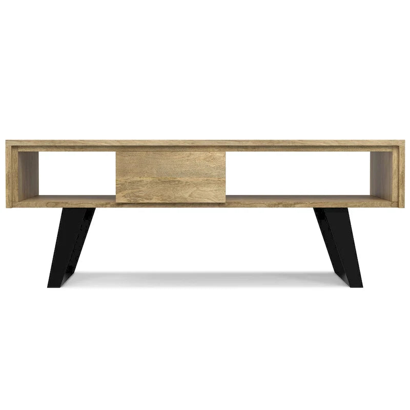 Table basse rectangulaire moderne en bois massif et métal WYNDENHALL Mitchell de 48 pouces de large - 48 L x 22 P x 18 H