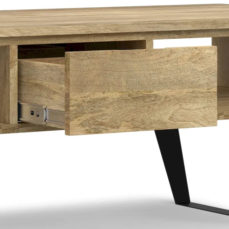 Table basse rectangulaire moderne en bois massif et métal WYNDENHALL Mitchell de 48 pouces de large - 48 L x 22 P x 18 H