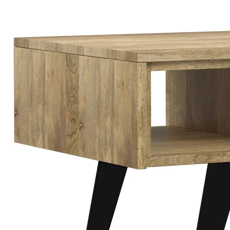 Table basse rectangulaire moderne en bois massif et métal WYNDENHALL Mitchell de 48 pouces de large - 48 L x 22 P x 18 H