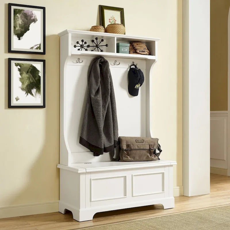Meuble d'entrée Campbell en bois blanc classique