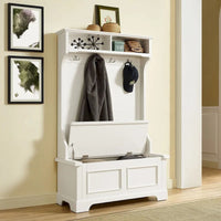 Meuble d'entrée Campbell en bois blanc classique