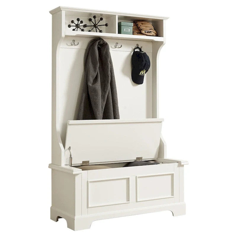 Meuble d'entrée Campbell en bois blanc classique