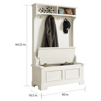 Meuble d'entrée Campbell en bois blanc classique