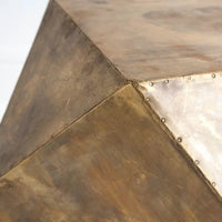 Exagoni table d'appoint hexagonale plaquée laiton