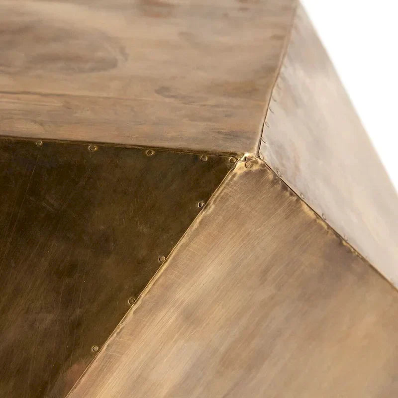 Exagoni table d'appoint hexagonale plaquée laiton